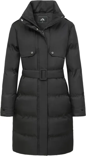 MOERDENG Women's Waterproof Long Winter Coat Warm Puffer Jacket Thickened Down Parka Maxi Coat