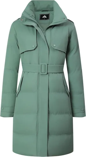 MOERDENG Women's Waterproof Long Winter Coat Warm Puffer Jacket Thickened Down Parka Maxi Coat