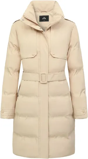 MOERDENG Women's Waterproof Long Winter Coat Warm Puffer Jacket Thickened Down Parka Maxi Coat