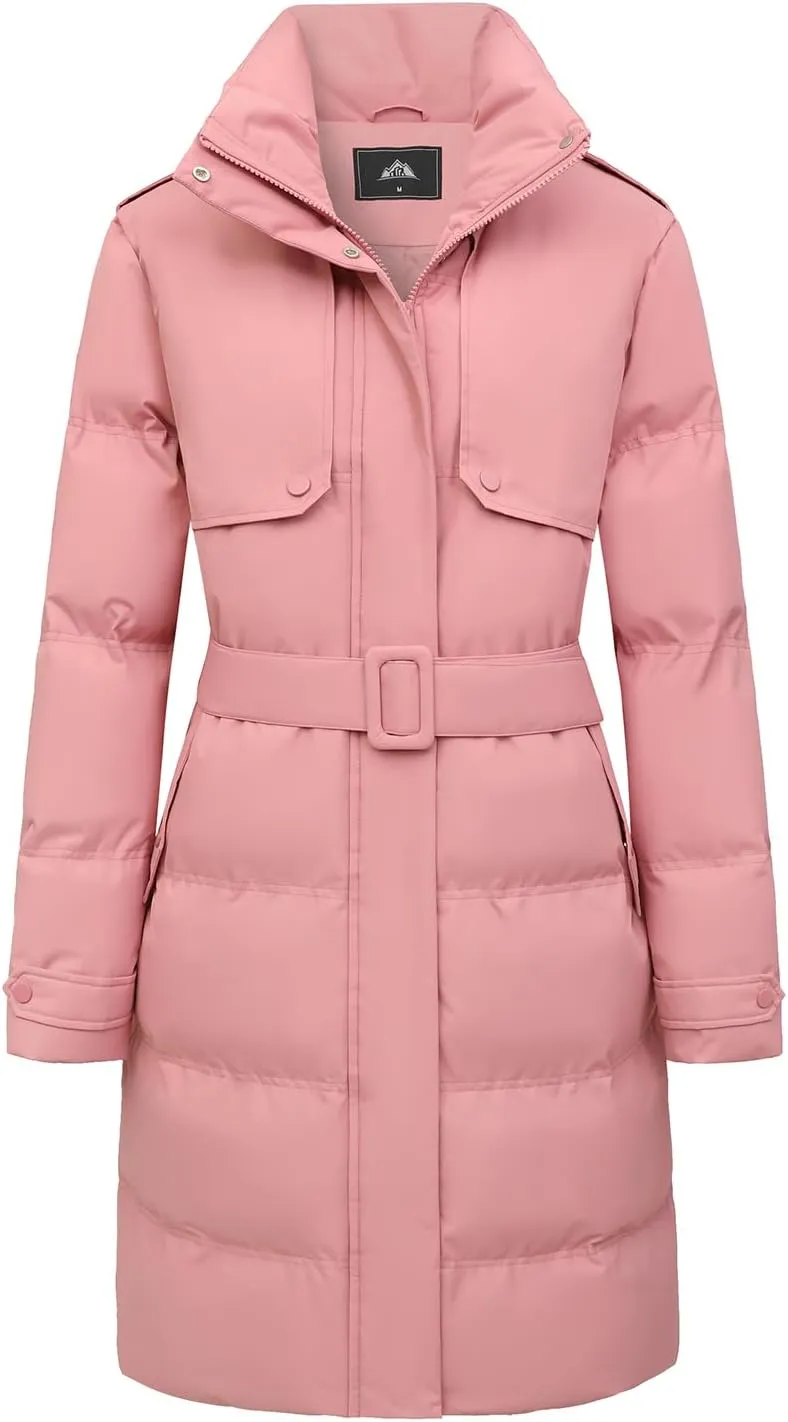 MOERDENG Women's Waterproof Long Winter Coat Warm Puffer Jacket Thickened Down Parka Maxi Coat