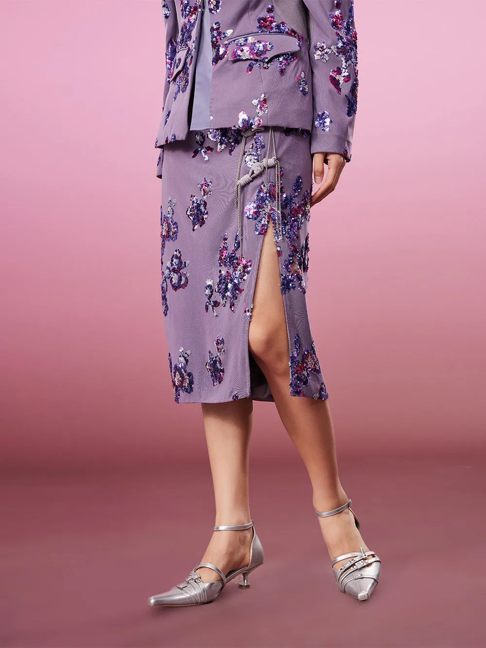 MUKZIN Chinese Style Print Retro Slit Skirts