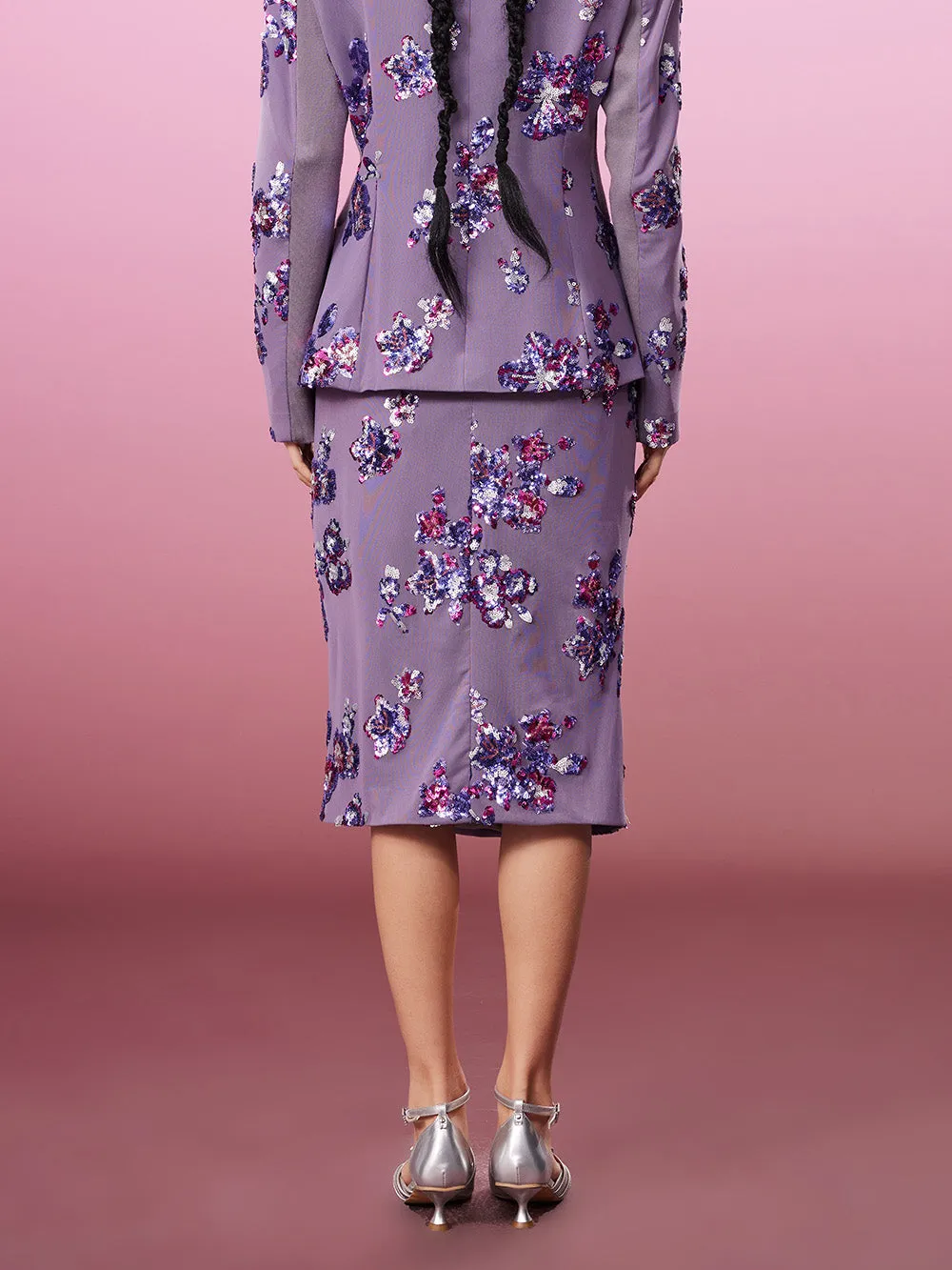 MUKZIN Chinese Style Print Retro Slit Skirts