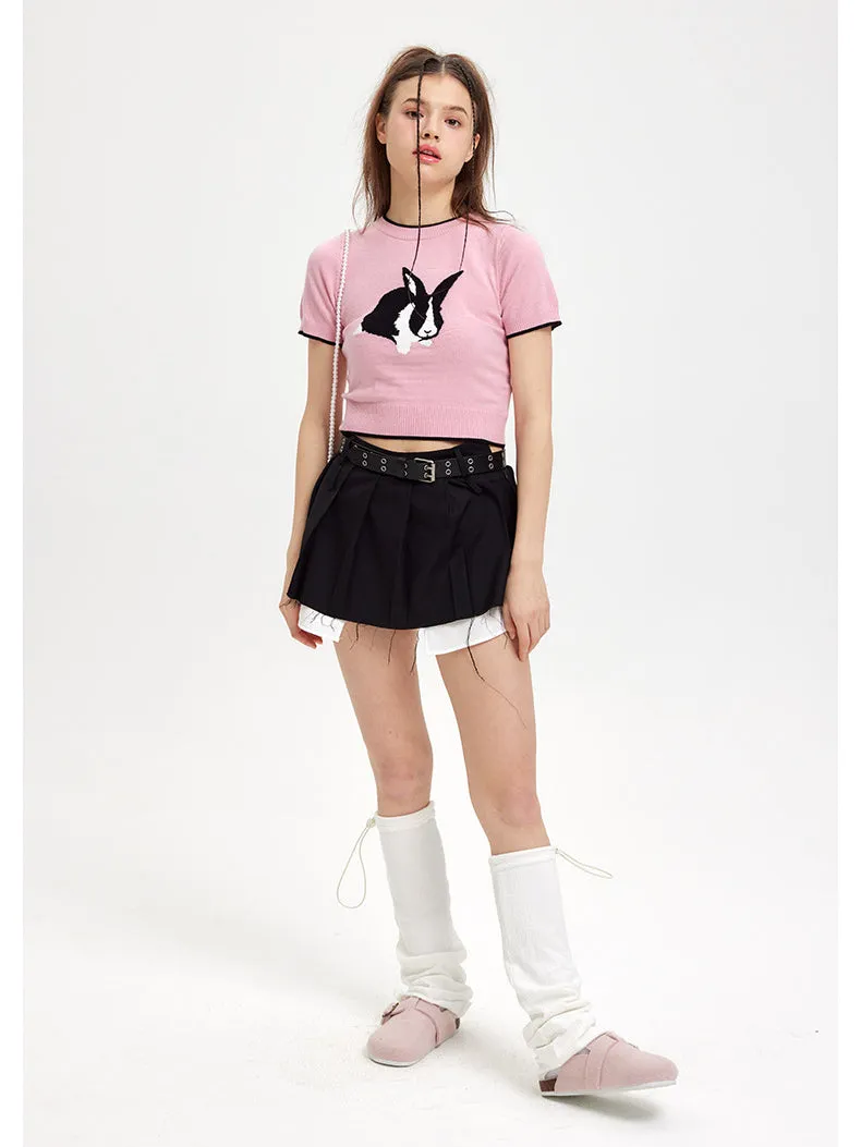 Nvuvu Bunny Print Cute Knit Tank Top