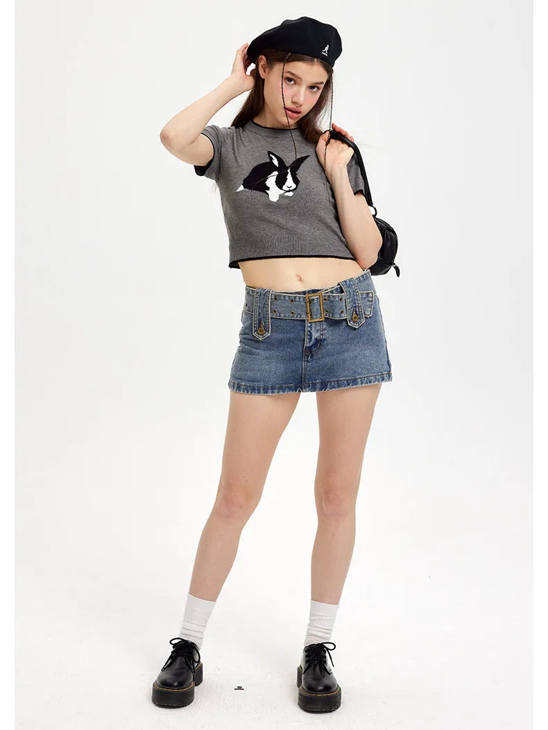 Nvuvu Bunny Print Cute Knit Tank Top