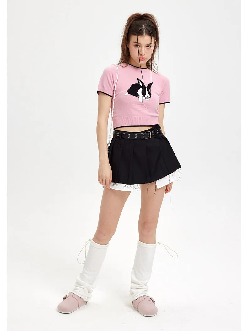 Nvuvu Bunny Print Cute Knit Tank Top