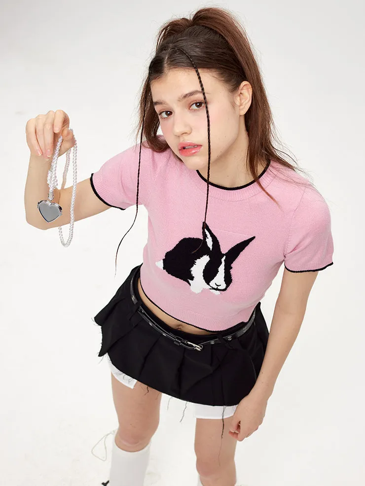 Nvuvu Bunny Print Cute Knit Tank Top