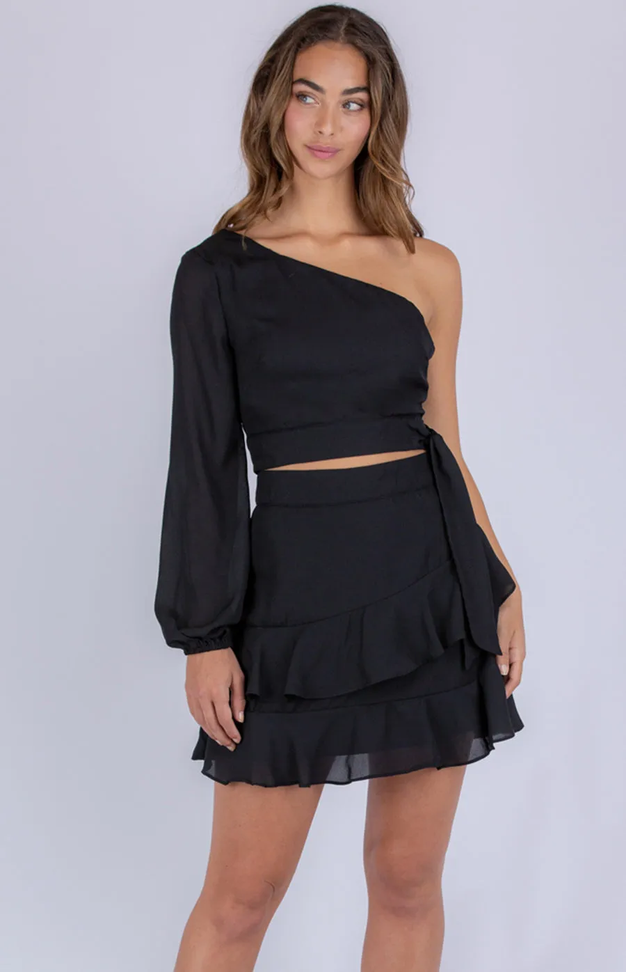One Long Sleeve Shoulder two Piece Set