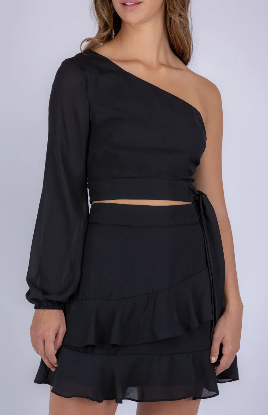 One Long Sleeve Shoulder two Piece Set