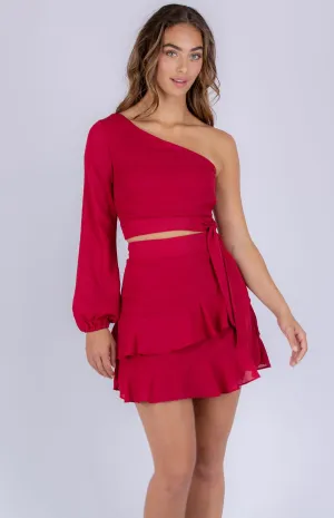 One Long Sleeve Shoulder two Piece Set