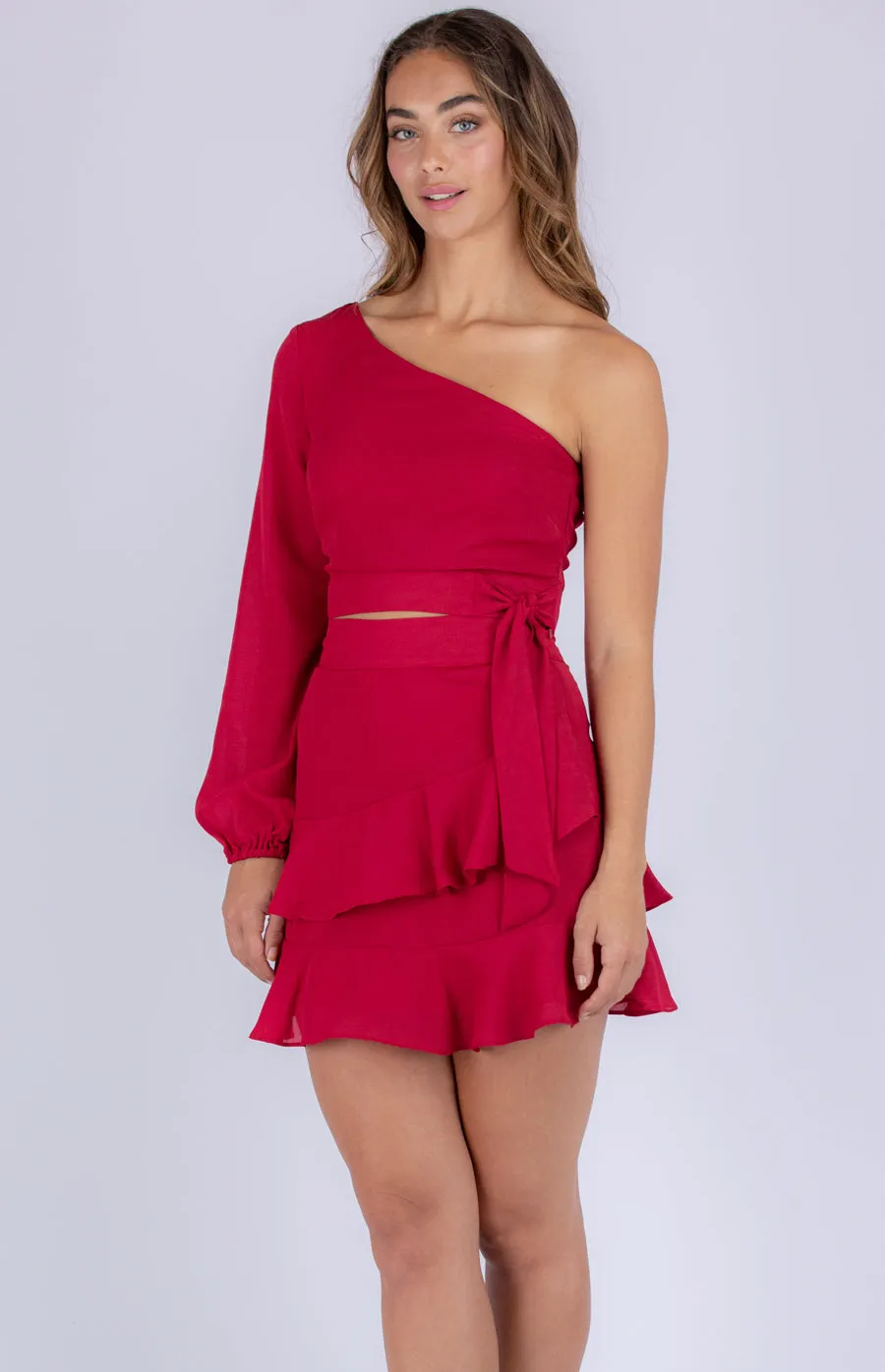 One Long Sleeve Shoulder two Piece Set
