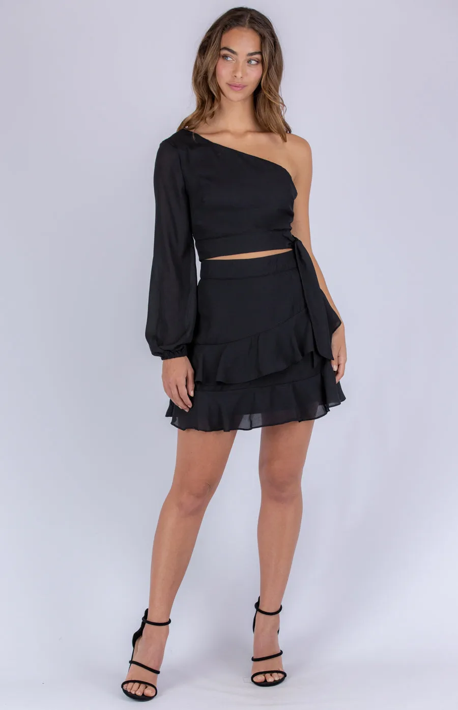 One Long Sleeve Shoulder two Piece Set