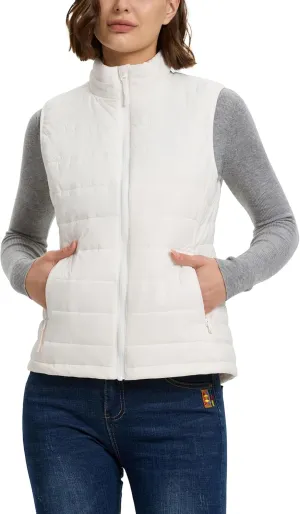 Outdoor Ventures Women's Lightweight Puffer Vest Outerwear Zip Up Warm Sleeveless Winter Jacket Padded Gilet Quilted Coat