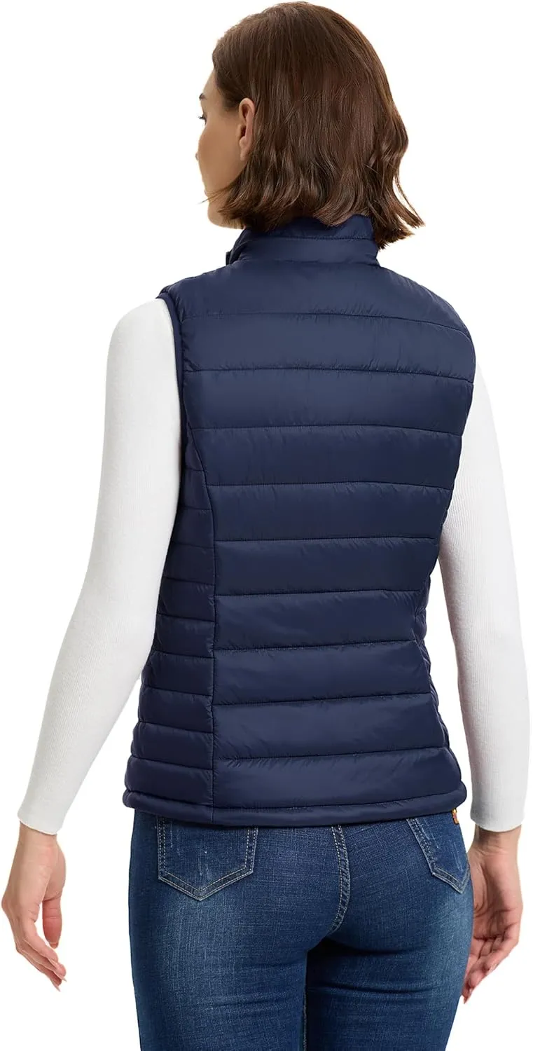 Outdoor Ventures Women's Lightweight Puffer Vest Outerwear Zip Up Warm Sleeveless Winter Jacket Padded Gilet Quilted Coat