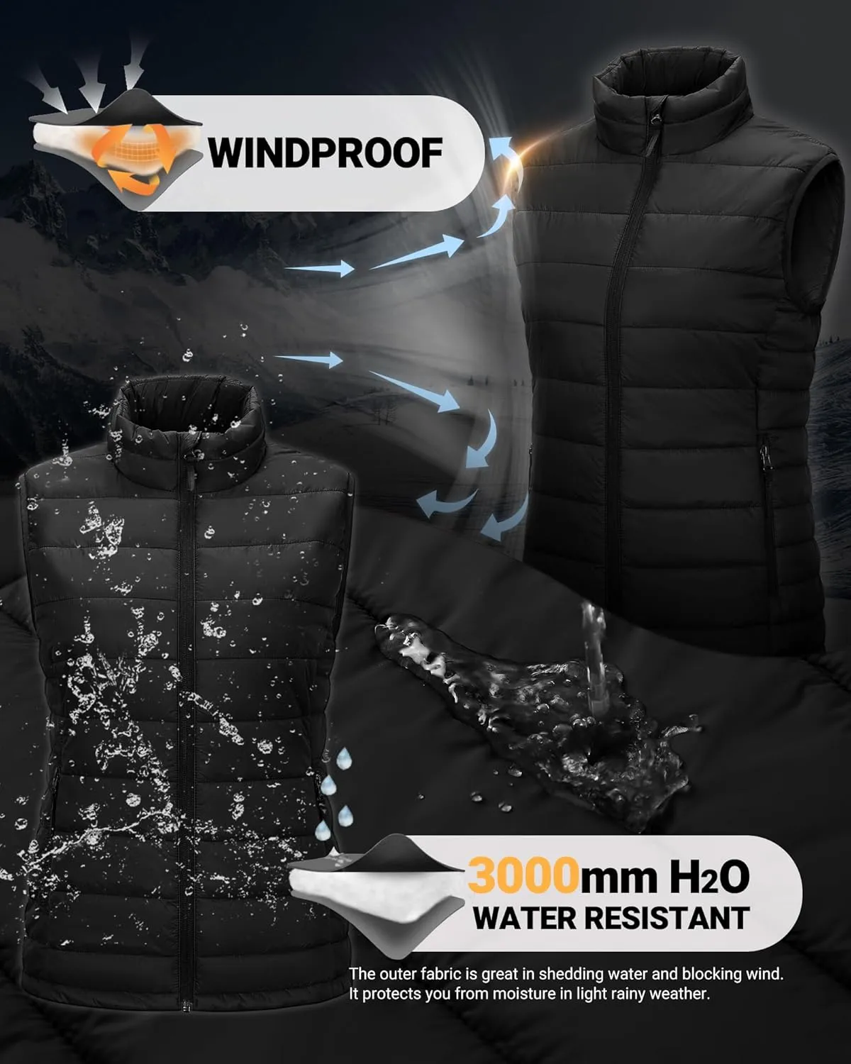 Outdoor Ventures Women's Lightweight Puffer Vest Outerwear Zip Up Warm Sleeveless Winter Jacket Padded Gilet Quilted Coat