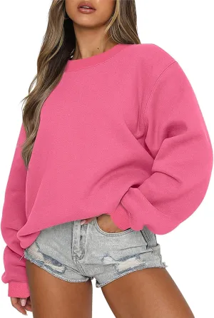 Oversized Sweatshirt for Women Fall Fashion 2024 Crewneck Pullover Tops Loose Casual Preppy Winter Clothes Outfits
