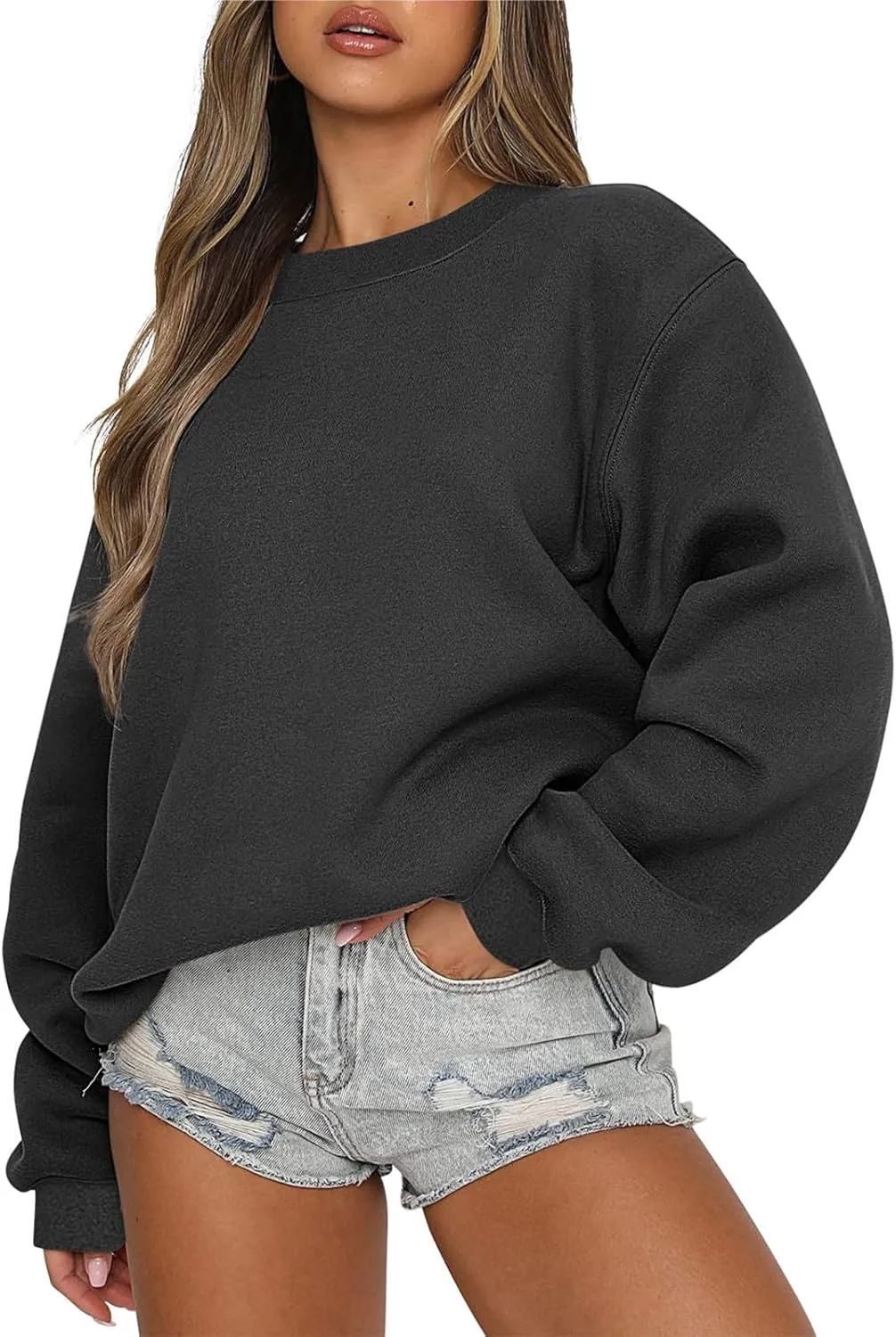 Oversized Sweatshirt for Women Fall Fashion 2024 Crewneck Pullover Tops Loose Casual Preppy Winter Clothes Outfits