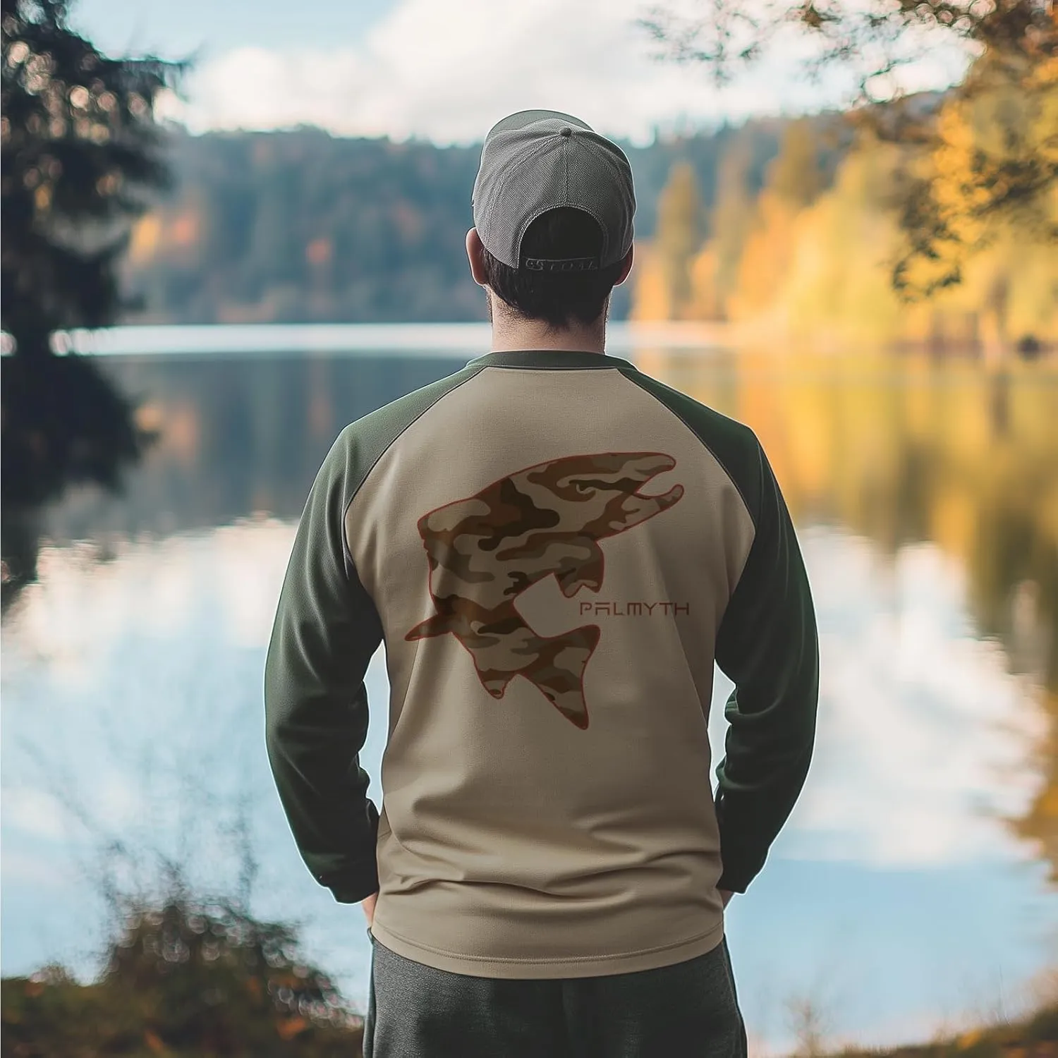 Palmyth Fishing Shirts for Men Long Sleeve Sun Protection UV UPF 50  T-Shirts Performance Quick Dry