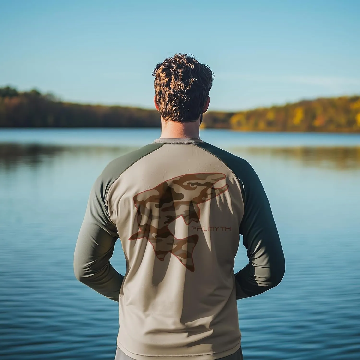 Palmyth Fishing Shirts for Men Long Sleeve Sun Protection UV UPF 50  T-Shirts Performance Quick Dry
