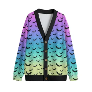 Pastel Rainbow Ombre Bats Cardigan