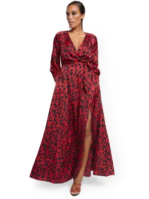 Petite Faux Wrap Maxi Dress