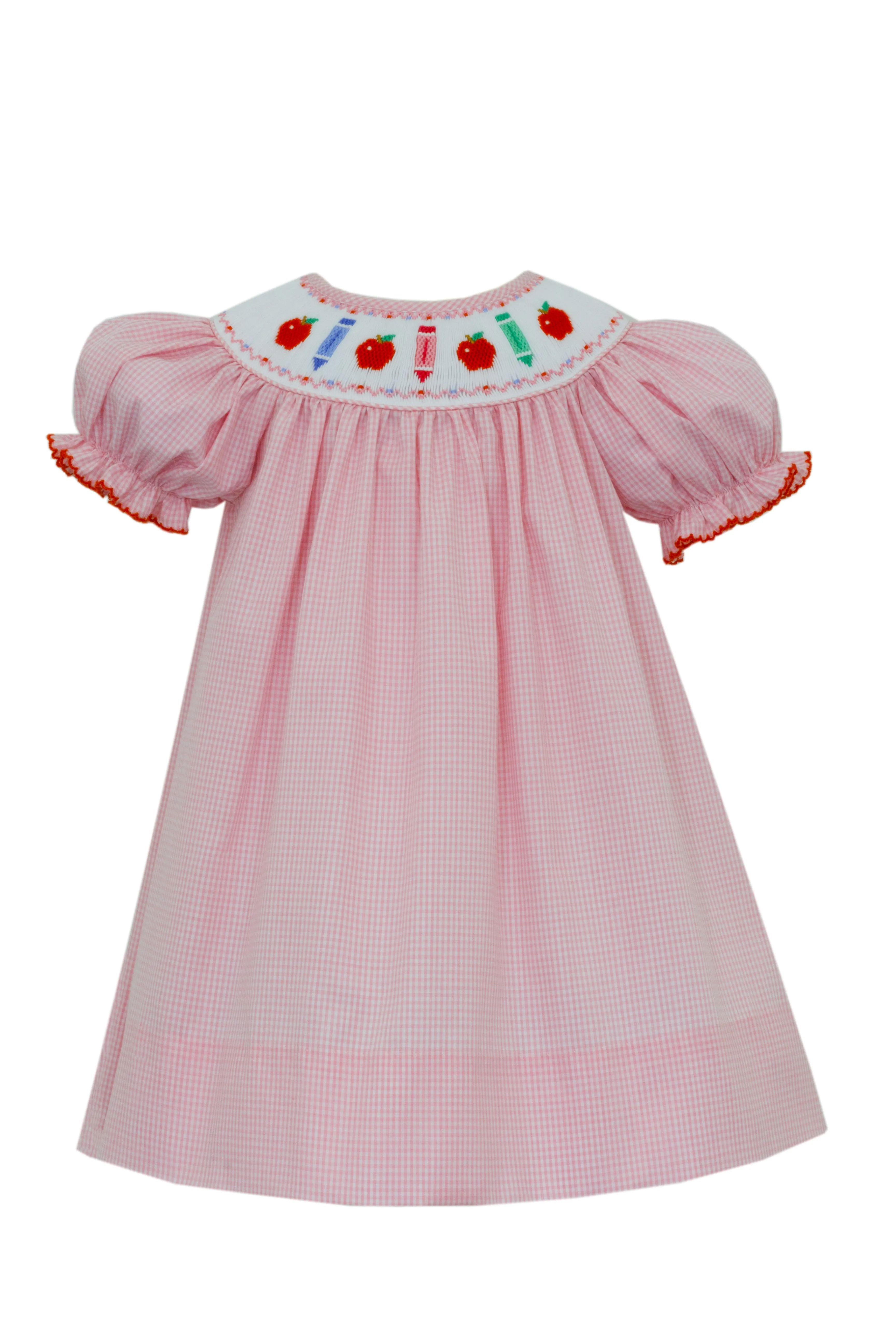 Pink Gingham Apple Dress