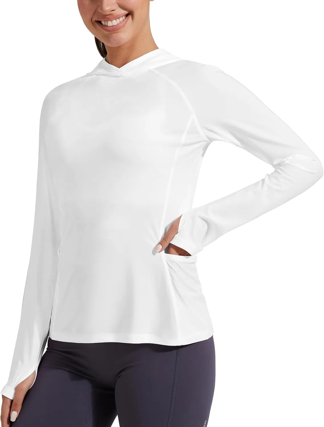 Pioneer Camp Womens UPF 50  Sun Protection Hoodie Shirt with Pockets Long Sleeve Fishing Hiking Outdoor UV Shirts Lightweight