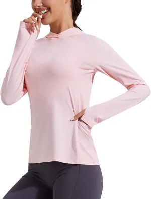 Pioneer Camp Womens UPF 50  Sun Protection Hoodie Shirt with Pockets Long Sleeve Fishing Hiking Outdoor UV Shirts Lightweight
