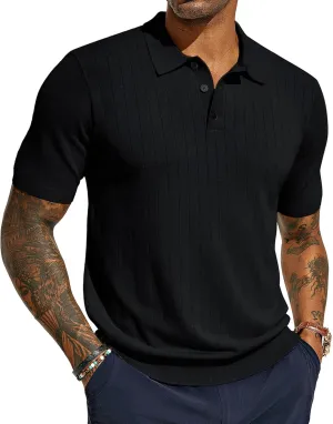 PJ PAUL JONES Men's Polo Shirts Short Sleeve Hollow Out Knit Polo Shirts Summer Lightweight Polo Sweater