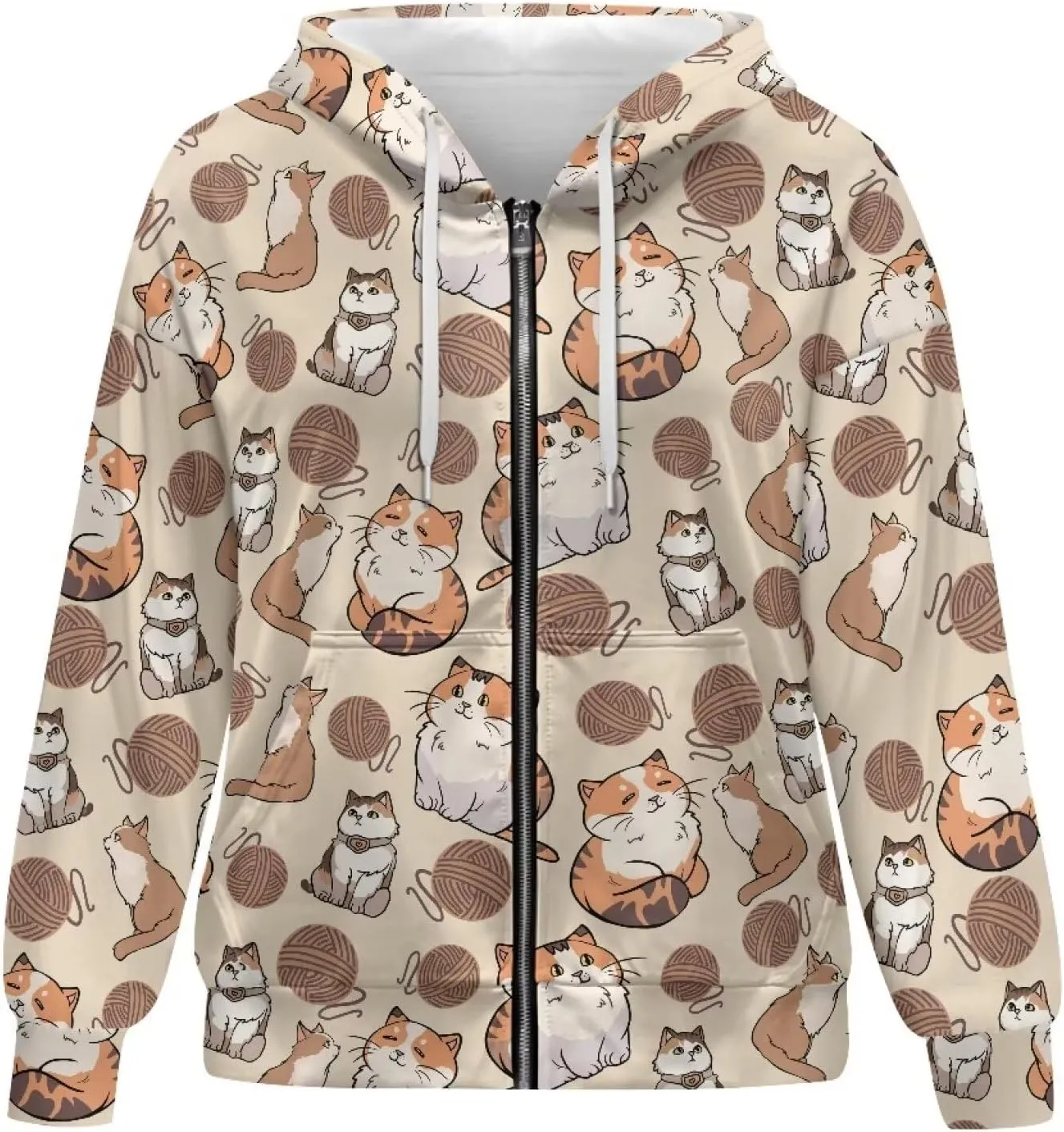 Poceacles Womens Full Zip Hoodies Tops Jacket Coat Hooded Sweatshirts Oversized Long Sleeve Outwear Hooded Tops Fall Clothes