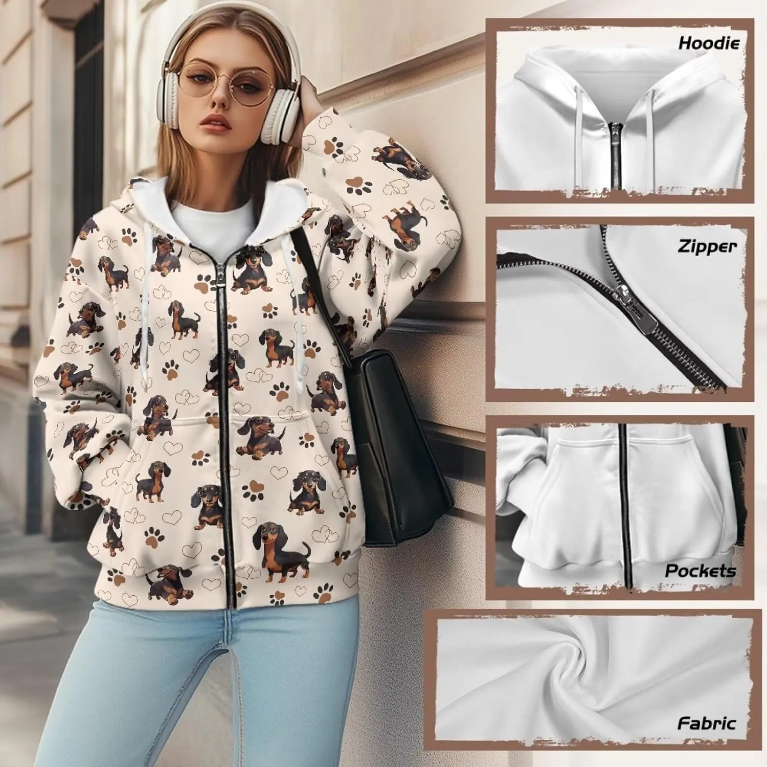 Poceacles Womens Full Zip Hoodies Tops Jacket Coat Hooded Sweatshirts Oversized Long Sleeve Outwear Hooded Tops Fall Clothes