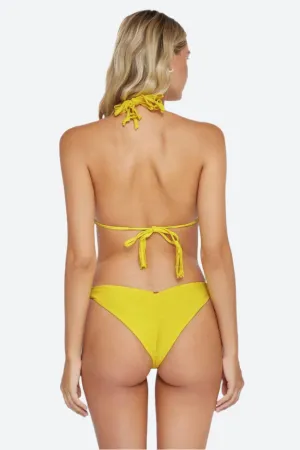 PQ Swim Basic Ruched Teeny Bottoms in Lemon Drop