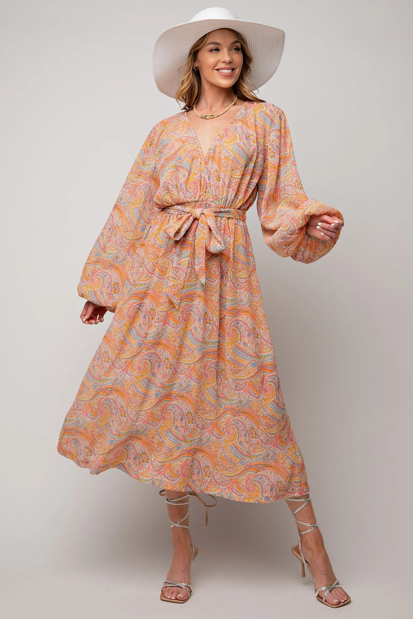 Pretty and Poised Paisley Midi Dress