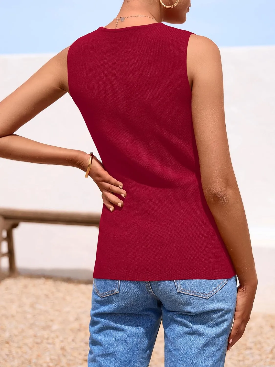 PRETTYGARDEN Women's Sweater Vest Button Down Summer Tank Tops 2025 Sleeveless Knit Vests Fashion Business Casual Outfits