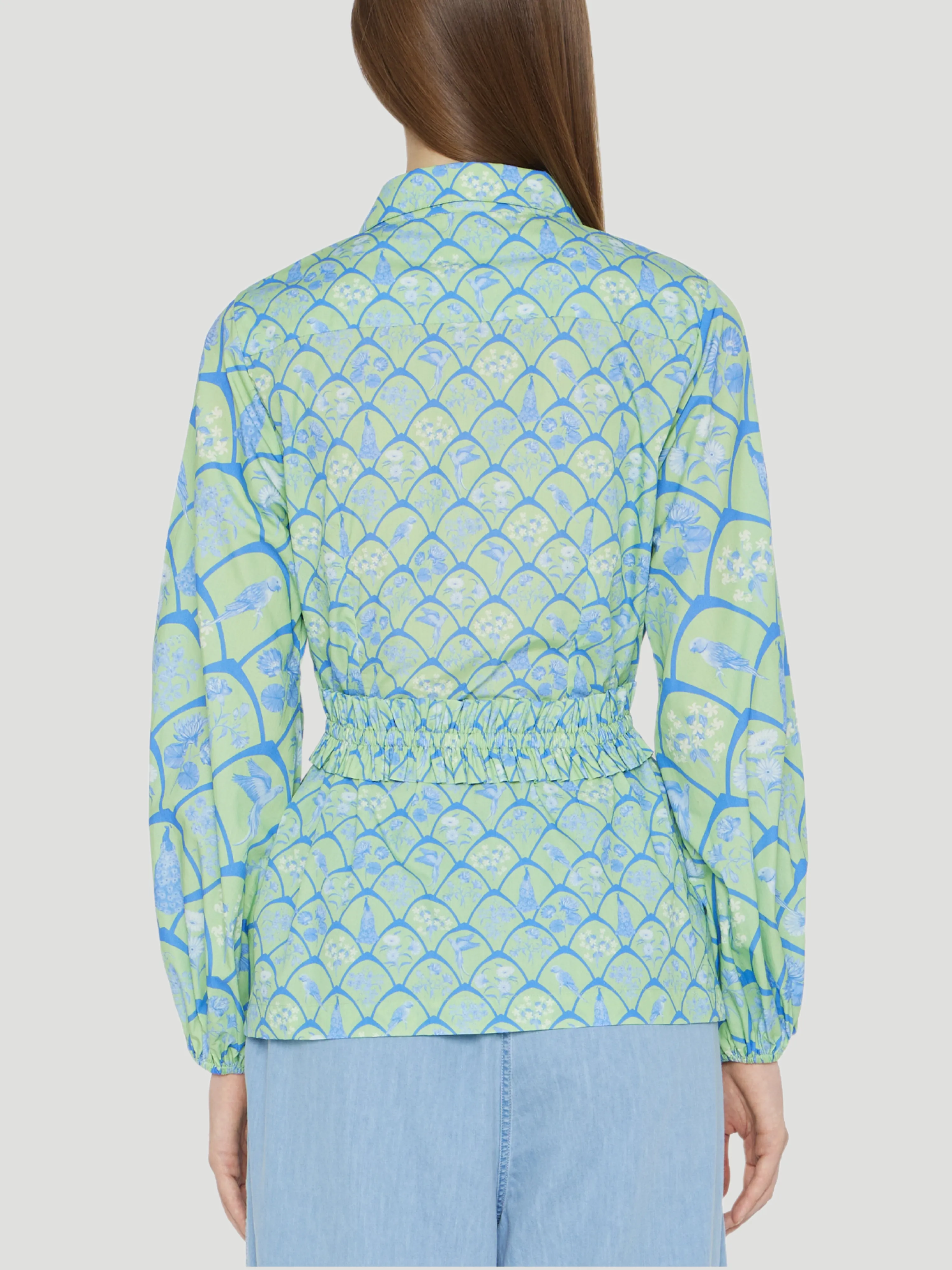 Printed Blouson Shirt with Belt