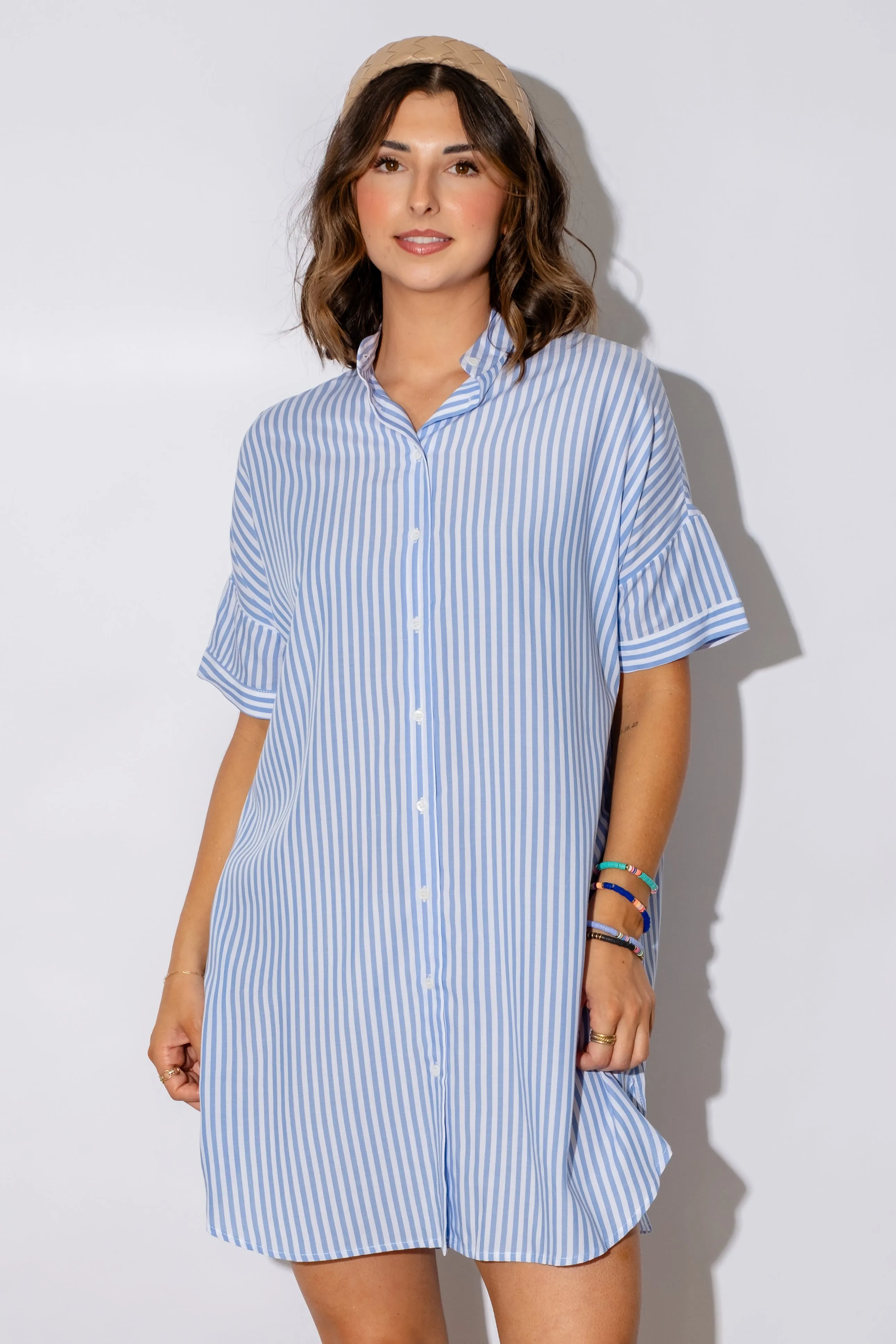 Priscilla Striped Shirt Dress