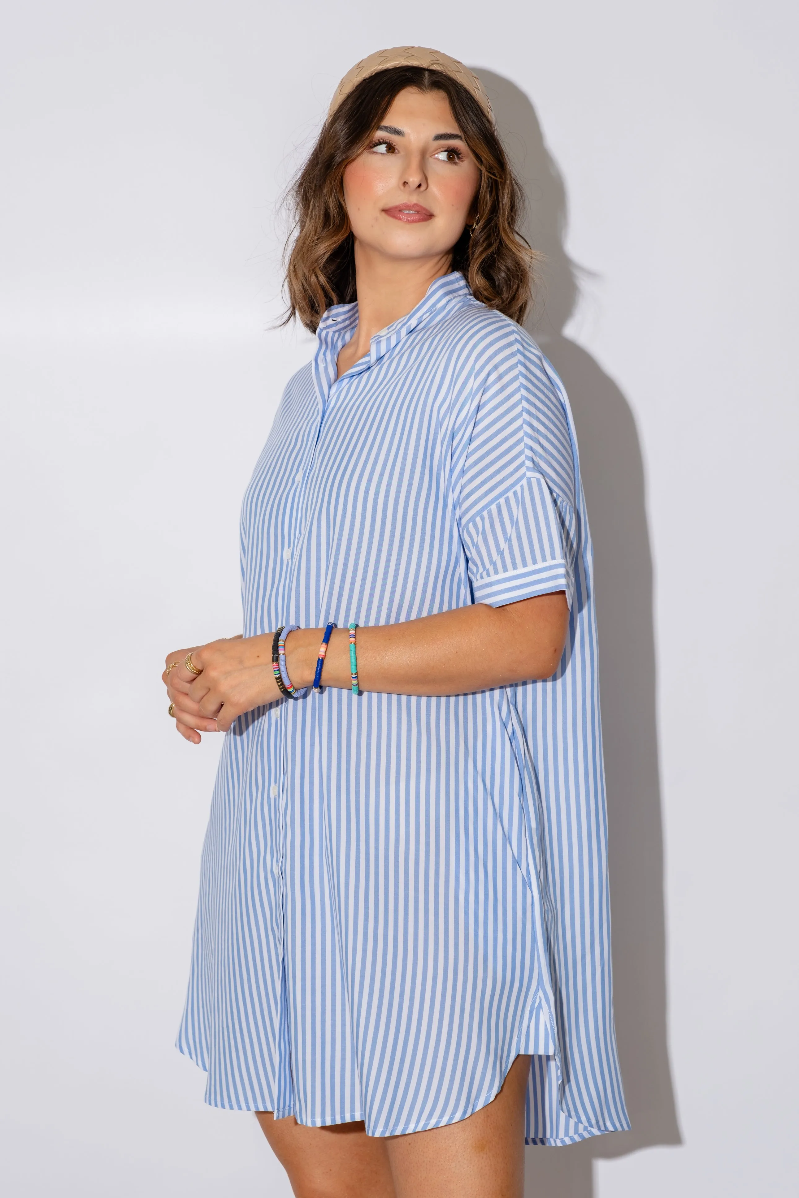 Priscilla Striped Shirt Dress
