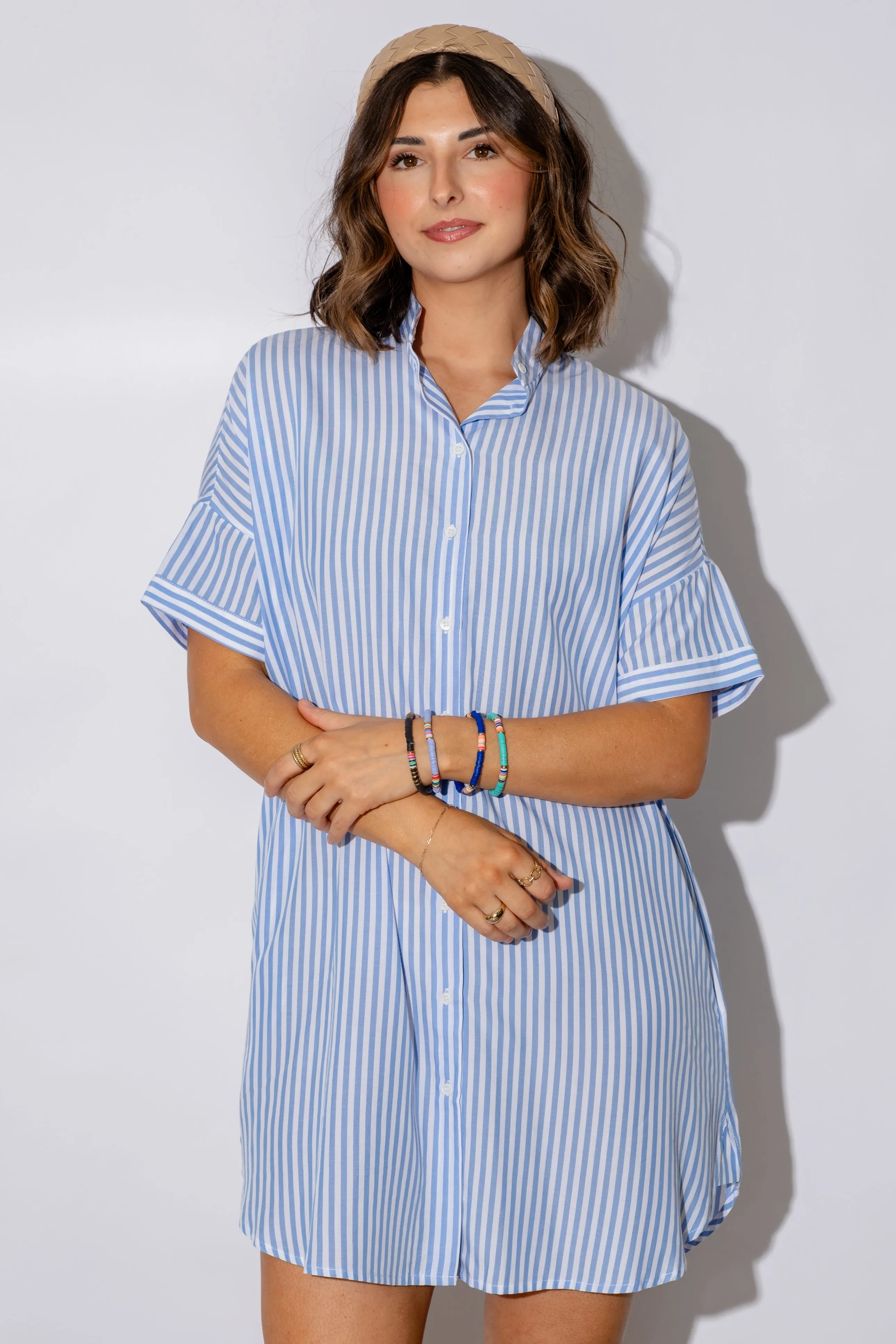 Priscilla Striped Shirt Dress