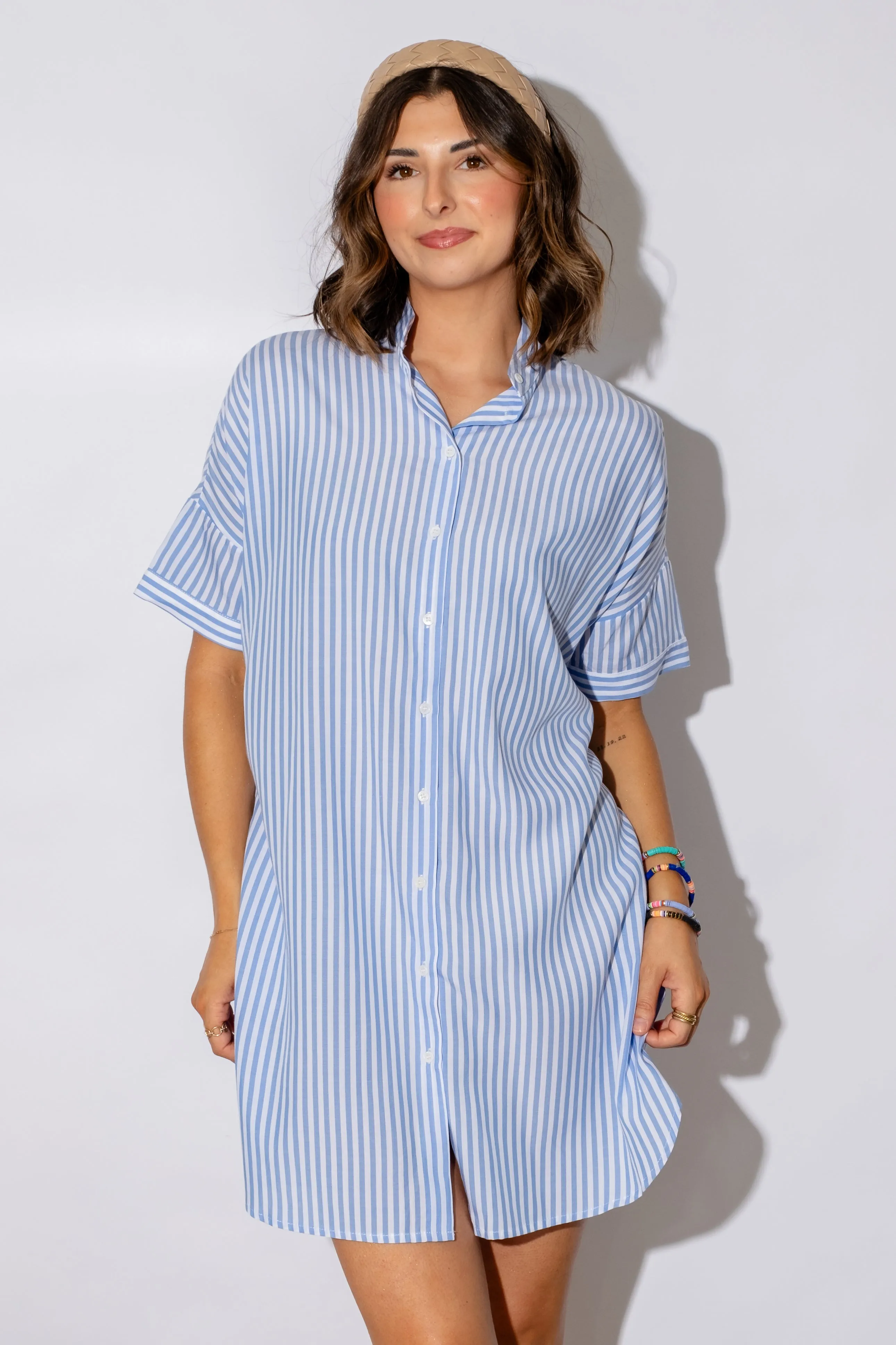 Priscilla Striped Shirt Dress