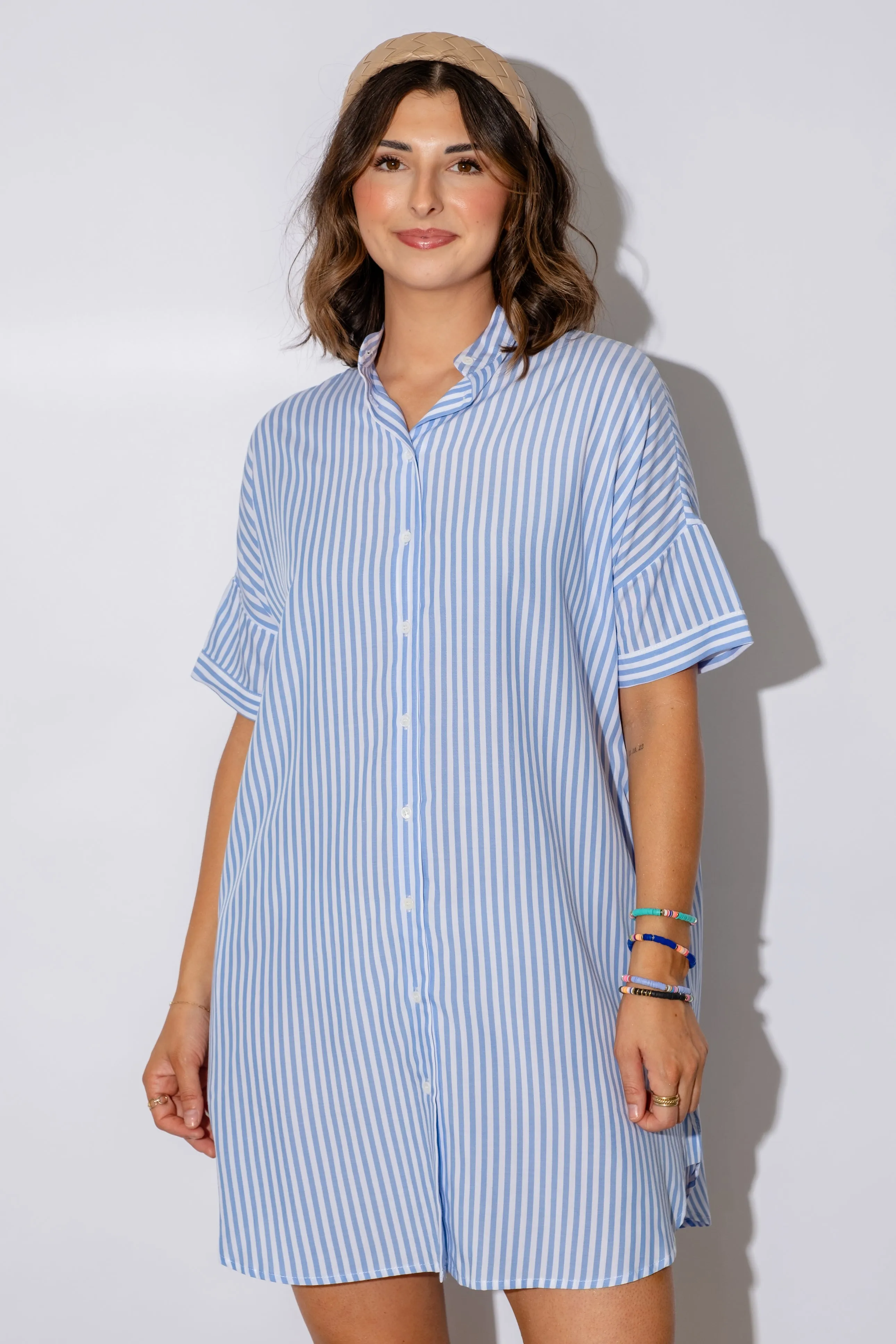 Priscilla Striped Shirt Dress