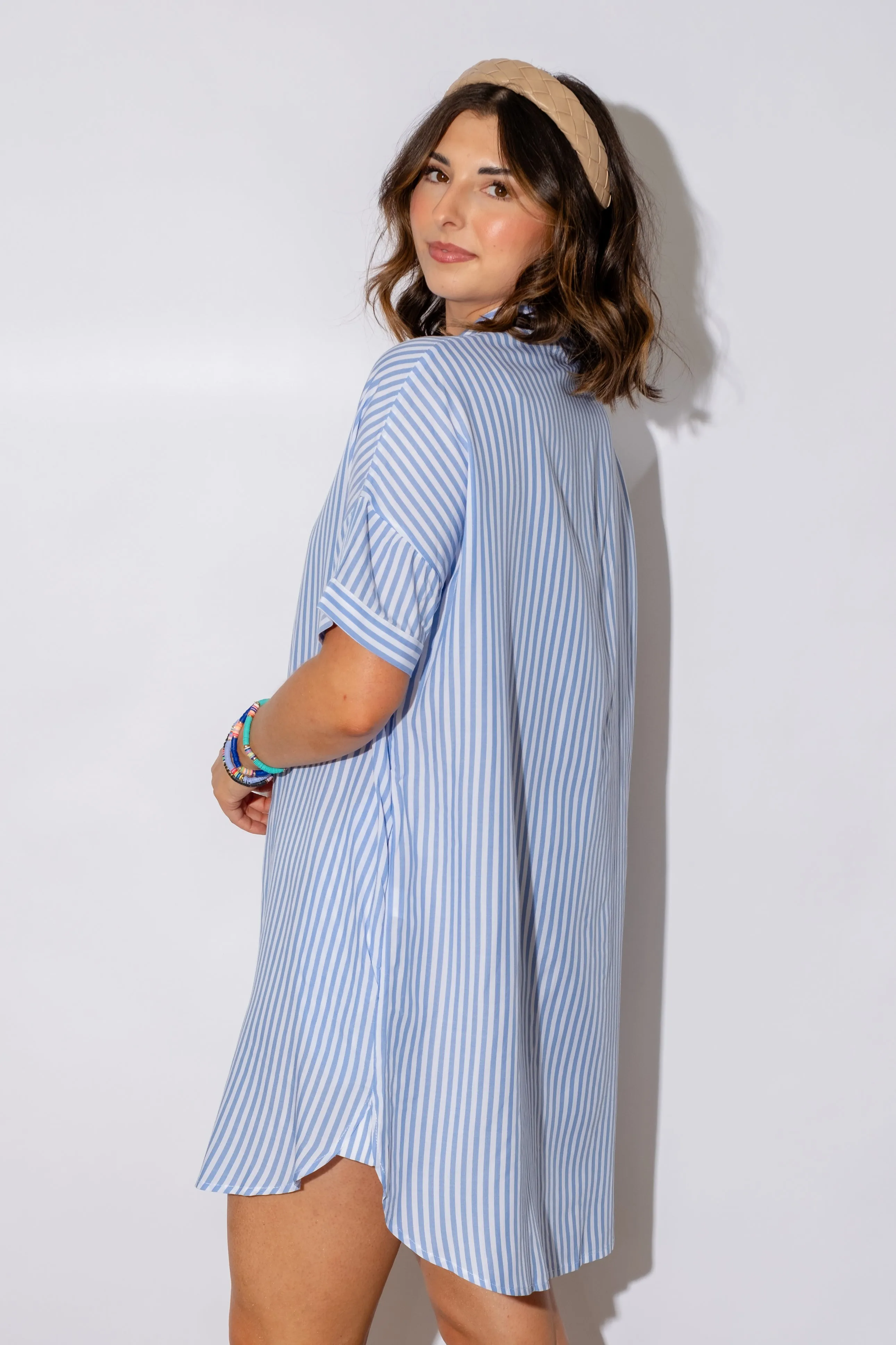 Priscilla Striped Shirt Dress