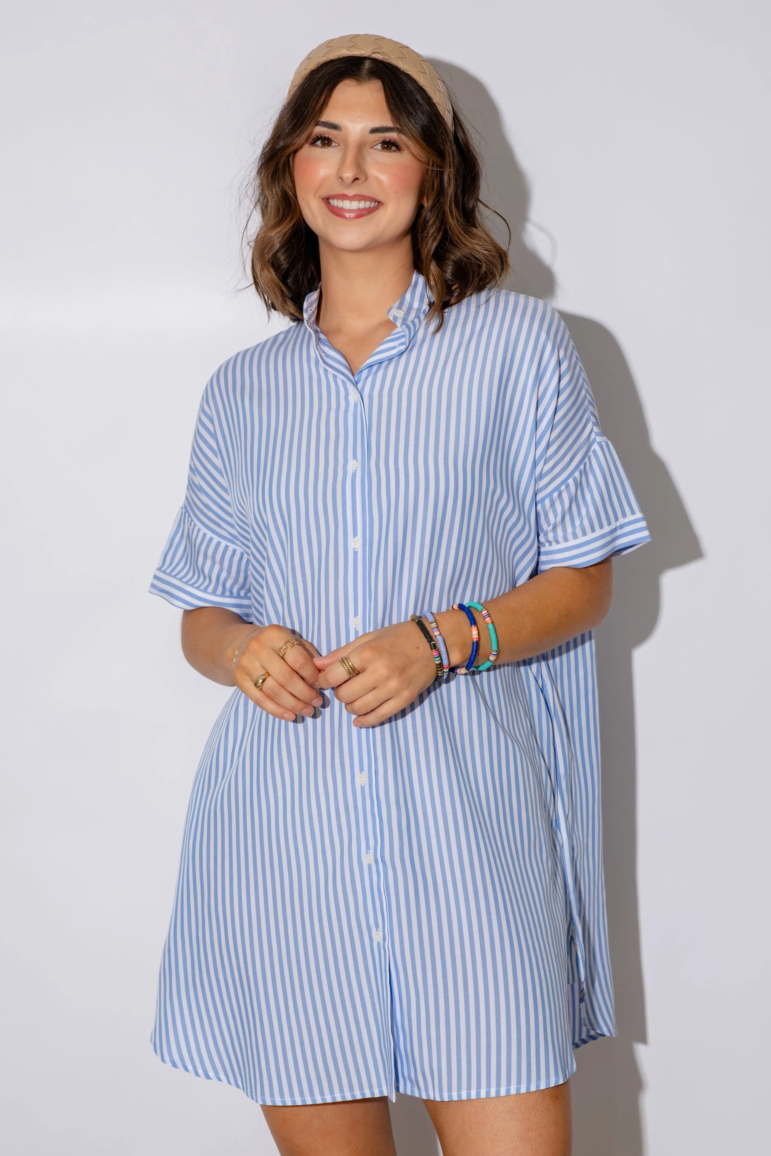 Priscilla Striped Shirt Dress