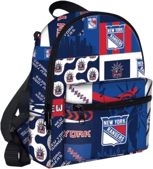 Pro Specialties Group New York Rangers Mini Backpack Lightweight Sports Fan Bag with Multiple Compartments for Travel or Daily Use