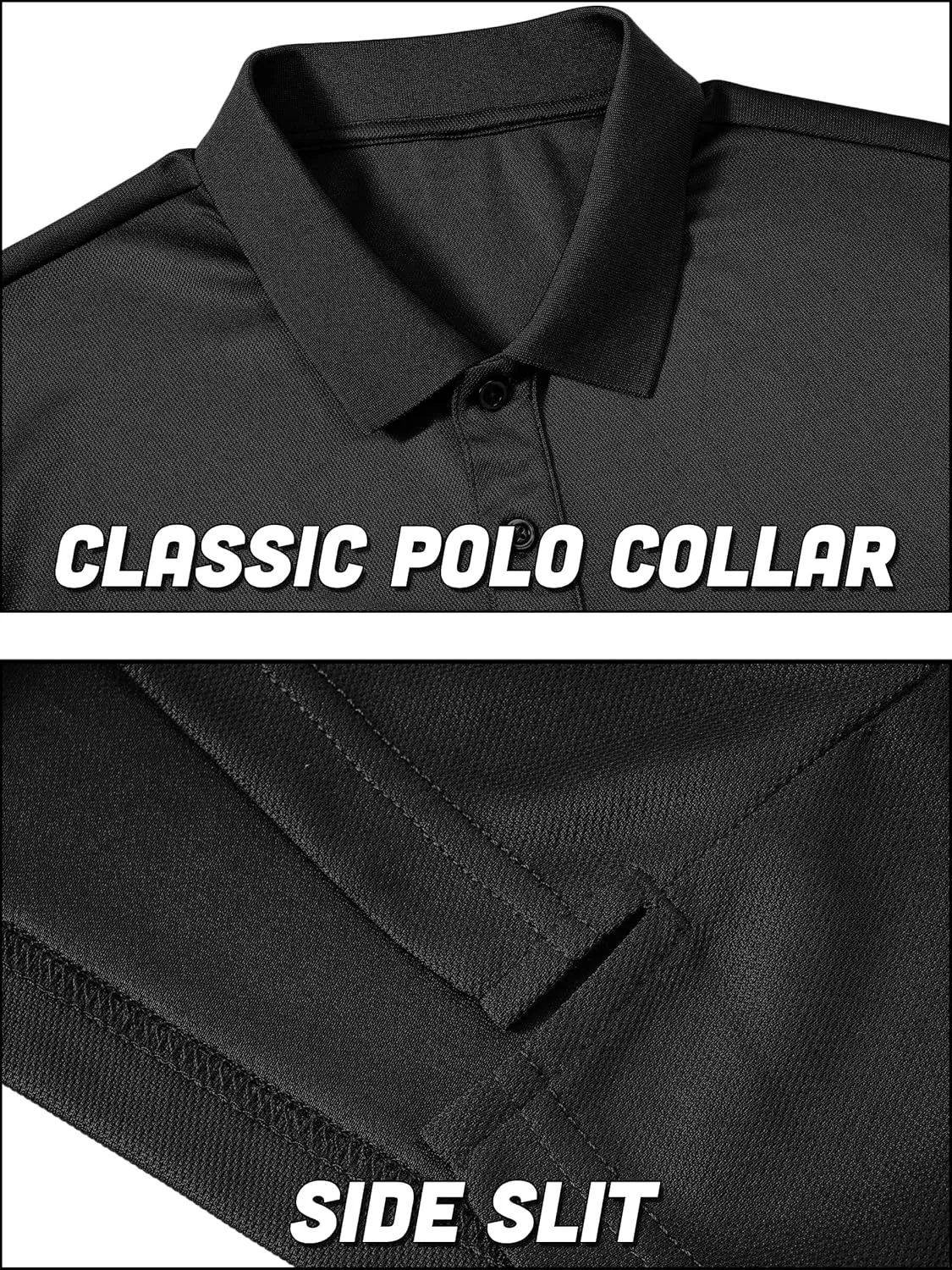 QPNGRP Men's Polo Shirts Short Sleeve with Pocket Quick Dry Performance Golf Shirts Casual Tactical Pique Collared T Shirt