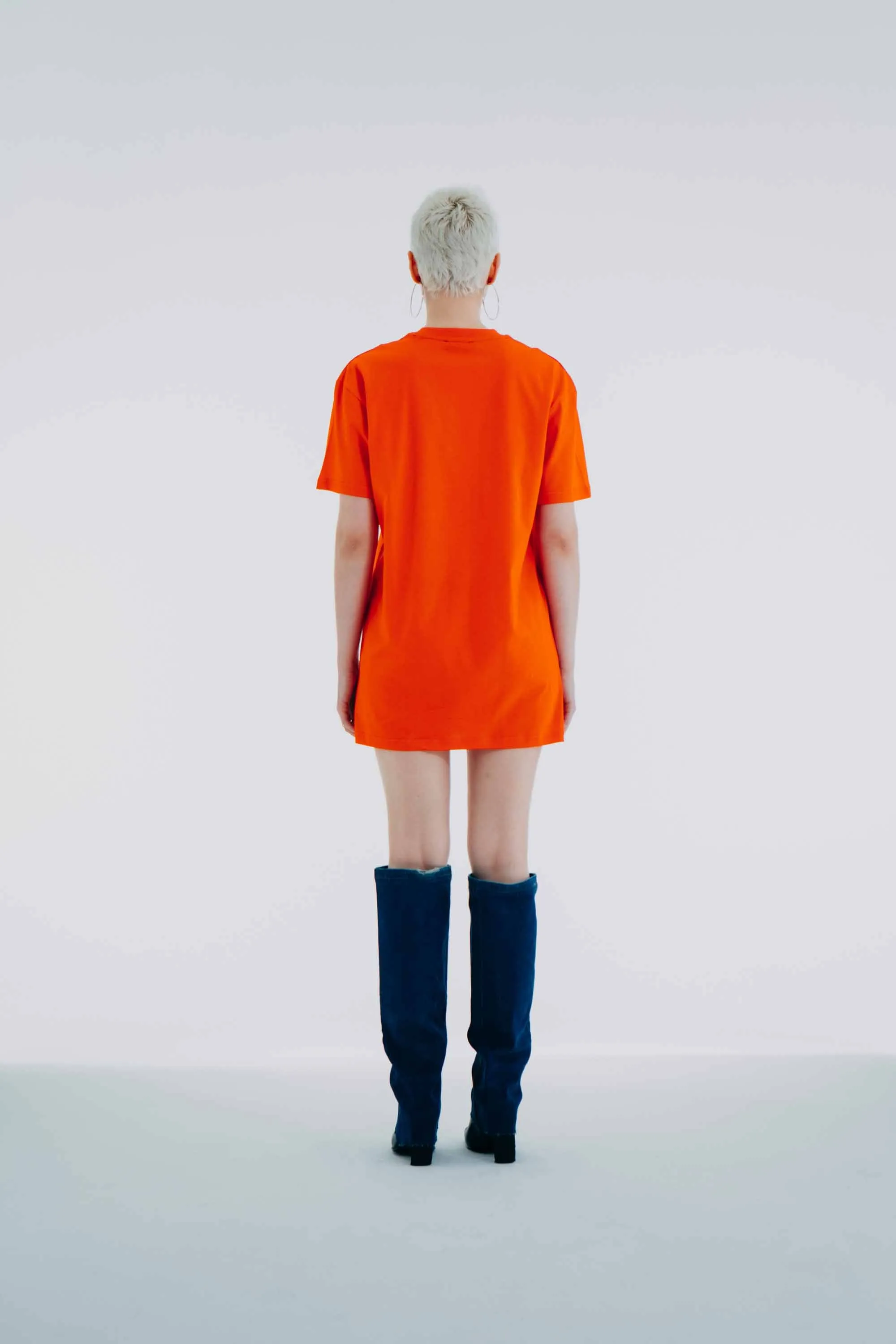 QR Code Mini Dress Orange Flame