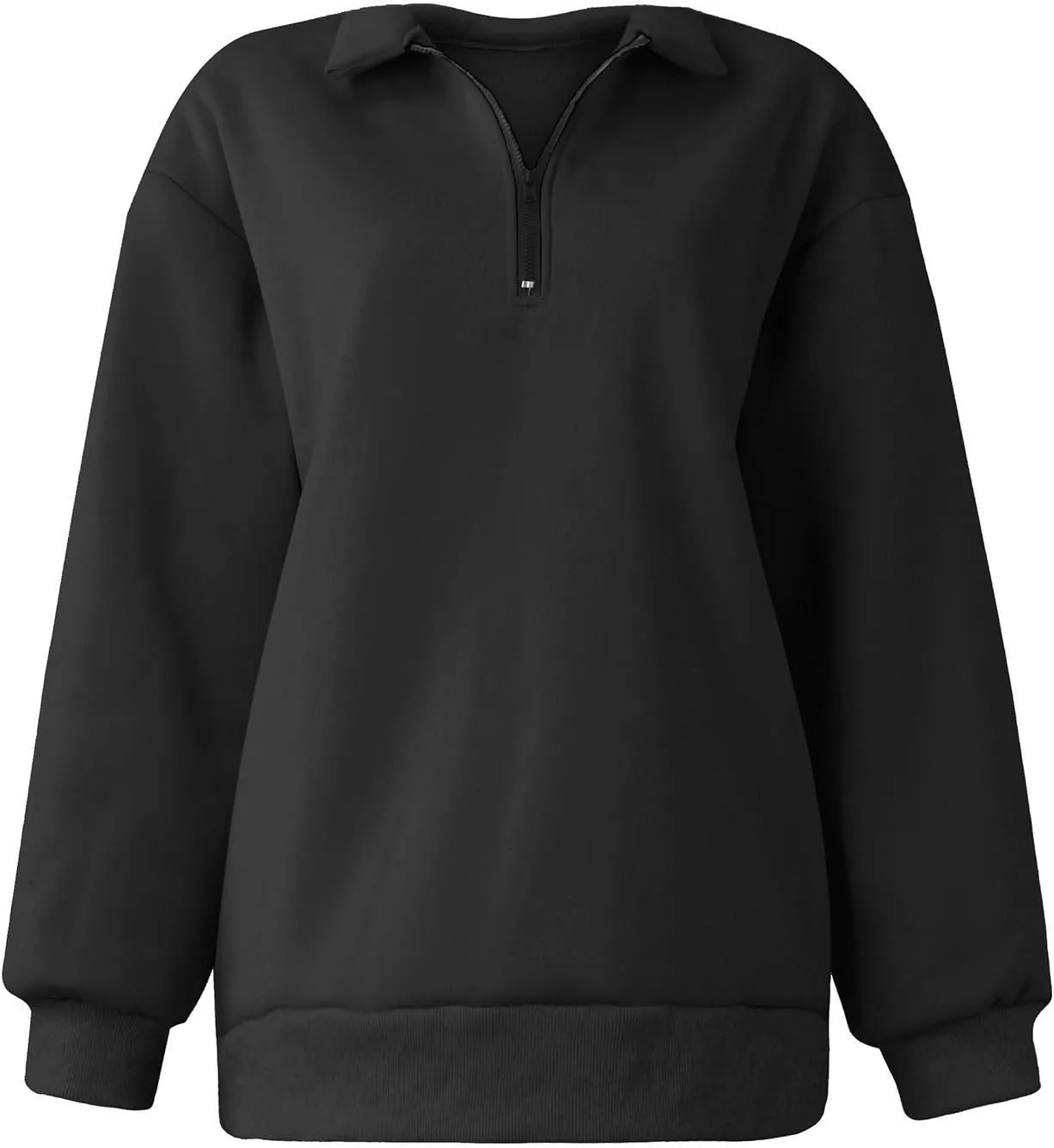 Quarter Zip Pullover for Women Fall Long Sleeve Sweaters Drop Shoulder Y2k Half Zip Blouses Casual Sweatshirt