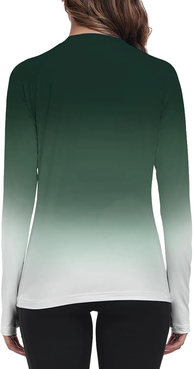 Rash Guard for Women UPF 50  Long Sleeve Swim Shirts Sun Protection Clothing Moisture Wicking SPF Shirts HH24025