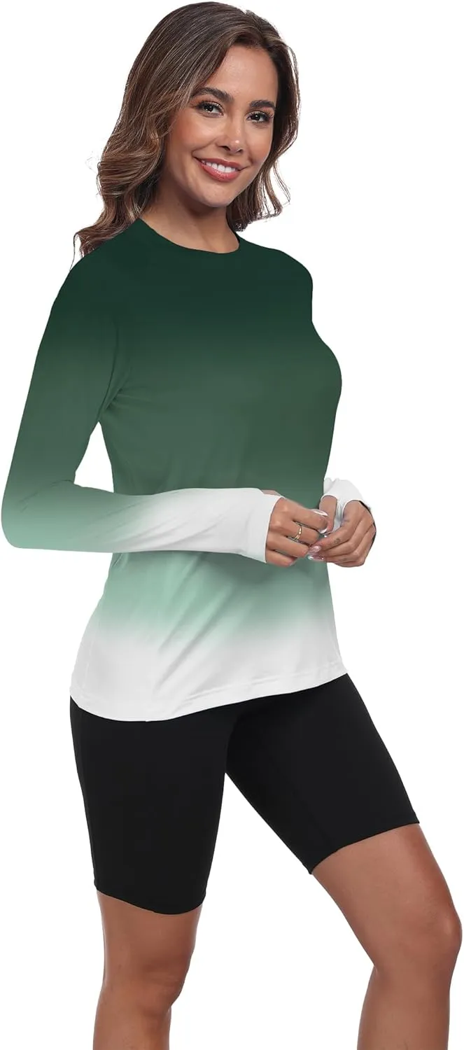 Rash Guard for Women UPF 50  Long Sleeve Swim Shirts Sun Protection Clothing Moisture Wicking SPF Shirts HH24025