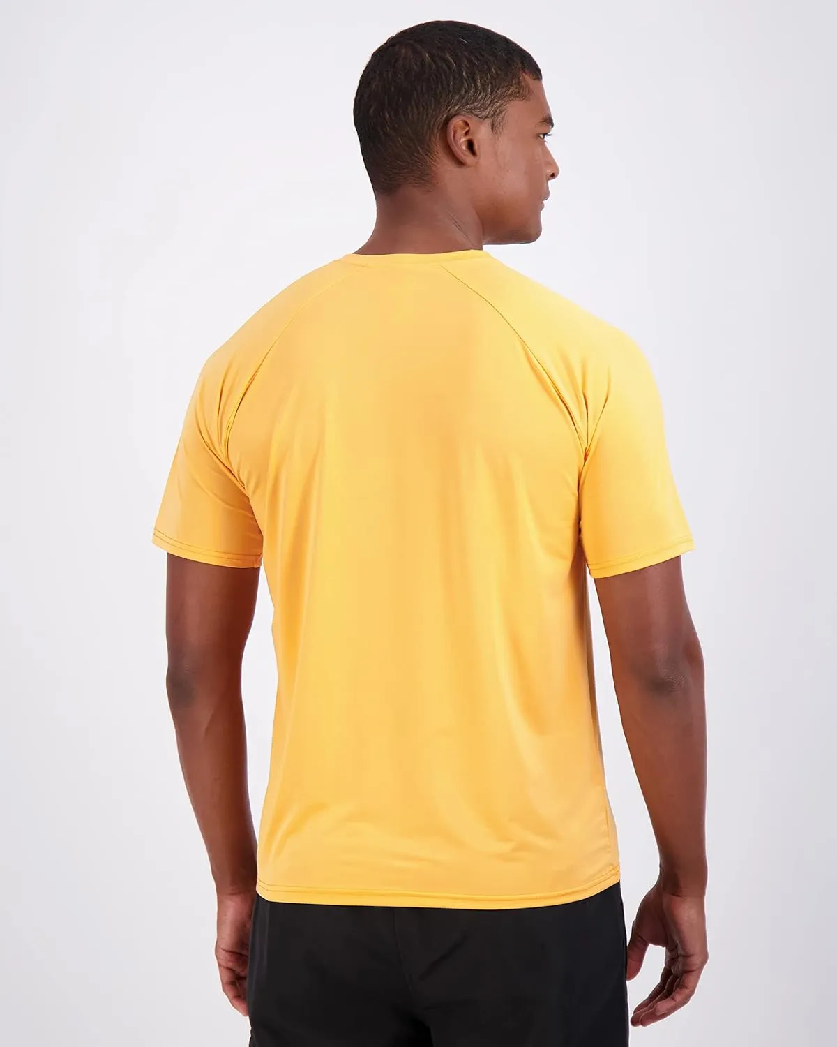 Real Essentials 4 Pack: Mens Short Sleeve Rash Guard Shirt Quick Dry UPF 50  Sun Protection Swim (Available in Big & Tall)
