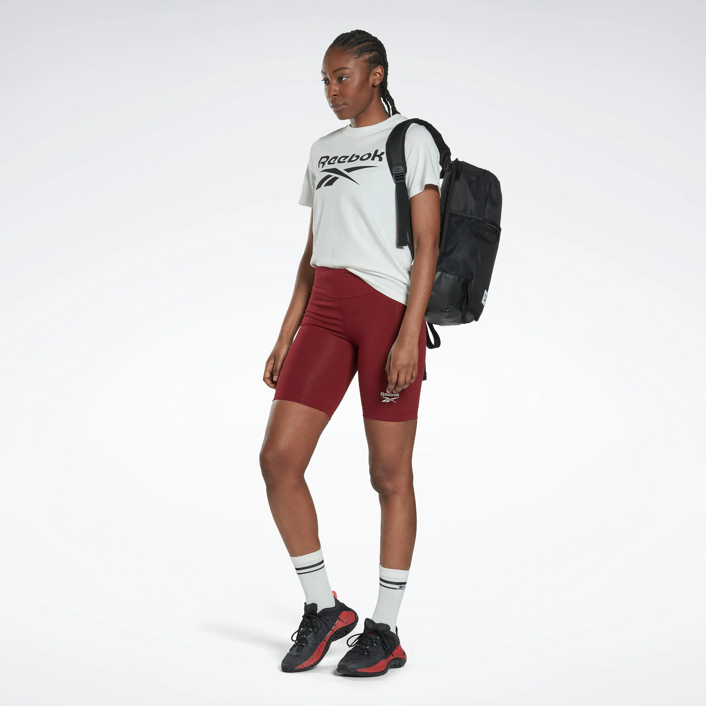 Reebok Apparel Women Reebok Identity Fitted Logo Shorts Clabur