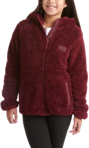 Reebok Girls Fleece Jacket  Full Zip Sherpa Fleece Hooded Sweatshirt Jacket  Faux Fur Teddy Coat for Girls (7-16)